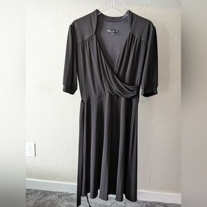 Laundry By Shelli Segal Charcoal Long Sleeve Dress